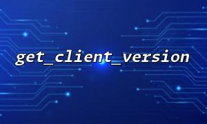 Common get_client_version return format and its meaning interpretation