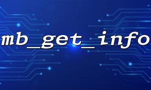 Analysis of basic usage of mb_get_info function