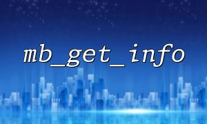 How to use mb_get_info in PHP to get multibyte character encoding information