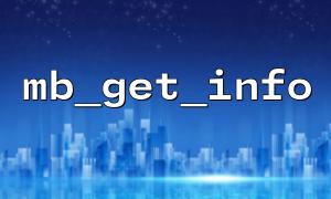 mb_get_info application techniques in multi-byte string processing