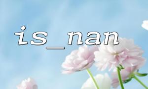 Limitations and considerations for the use of is_nan function: When should not be used