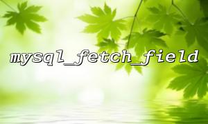 mysql_fetch_field 函数处理大结果集的性能优化