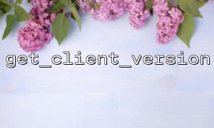 Isolation processing of get_client_version under multi-tenant architecture