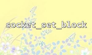 Share experience in socket_set_block in WebSocket service