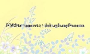 pdostatement :: 유형 오류를 표시하기위한 Debugdumpparams 문제 해결 방법